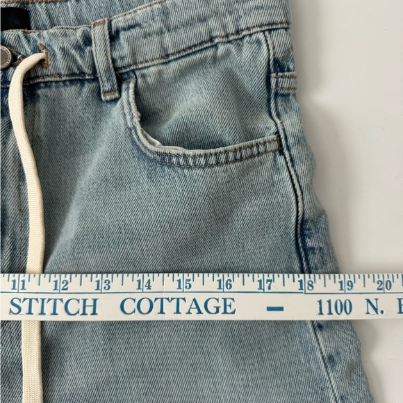 ZARA Wide Leg Flare Jeans Light Wash High Rise US 4 High Waist Crop Denim Pants - Picture 10 of 12